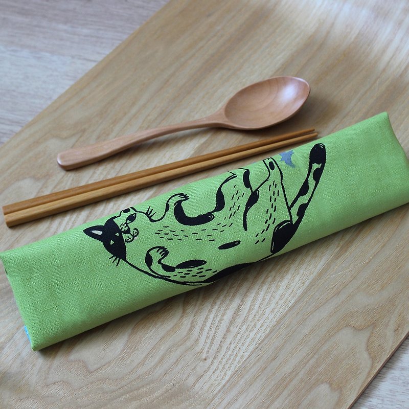 All-in-one POUCH GoodafternoonworkXPearlCatCat silkscreen COW CAT - Other - Cotton & Hemp Multicolor
