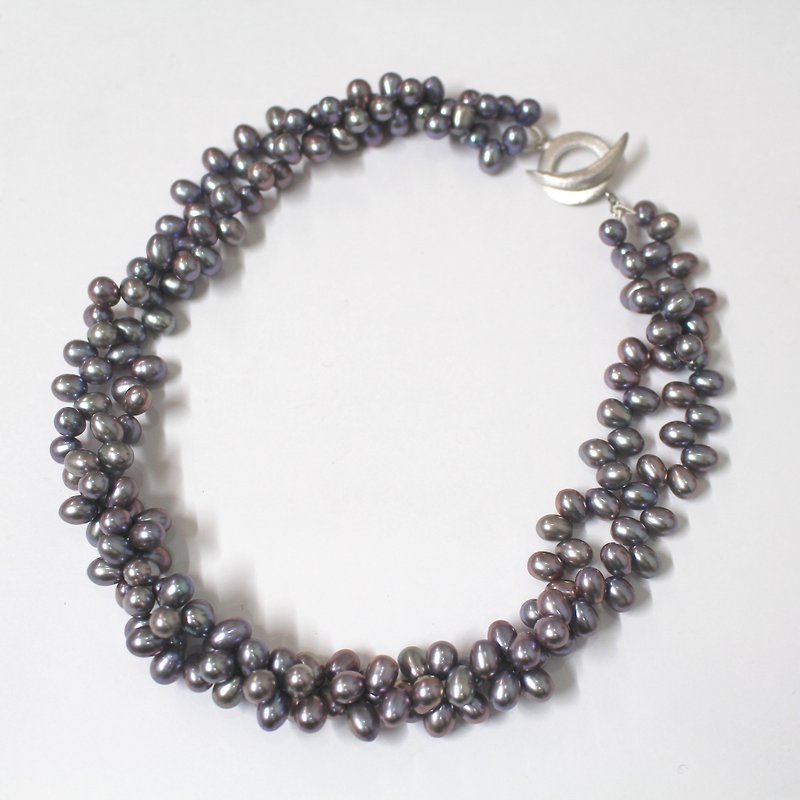 2 Necklace of freshwater Cleopatra Pearl (gray) - Necklaces - Gemstone Gray