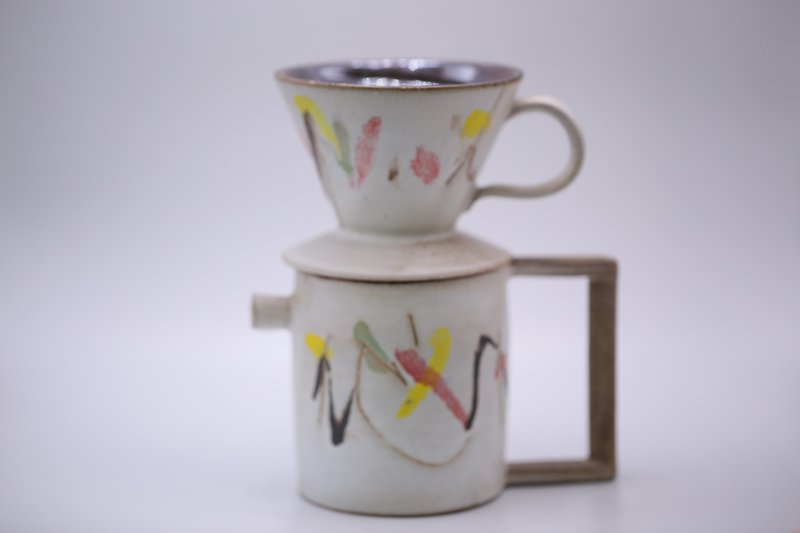 The new three-color - colorful hand coffee cup set - Other - Pottery White
