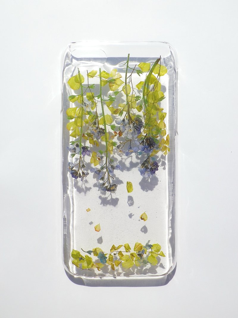 Handmade phone case, Pressed flowers phone case, Wisteria flowers, Made to Order - Phone Cases - Plastic 