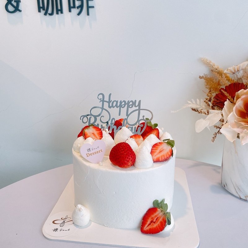 Strawberry whipped cream cake birthday cake customized public version cake taipei shuo dessert strawberry cake - เค้กและของหวาน - วัสดุอื่นๆ 