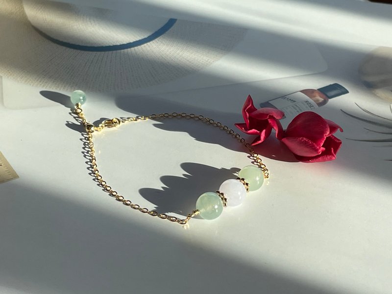 傾心//天然翡翠A貨 紫羅蘭 晴水 藍水 美國14K GF配飾 手鍊 - 手鍊/手環 - 玉石 