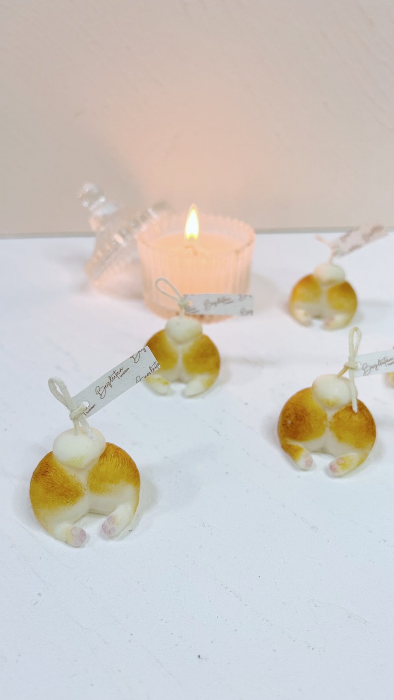 コーギー臀部の香りのキャンドル - キャンドル・燭台 - 蝋 ブラウン