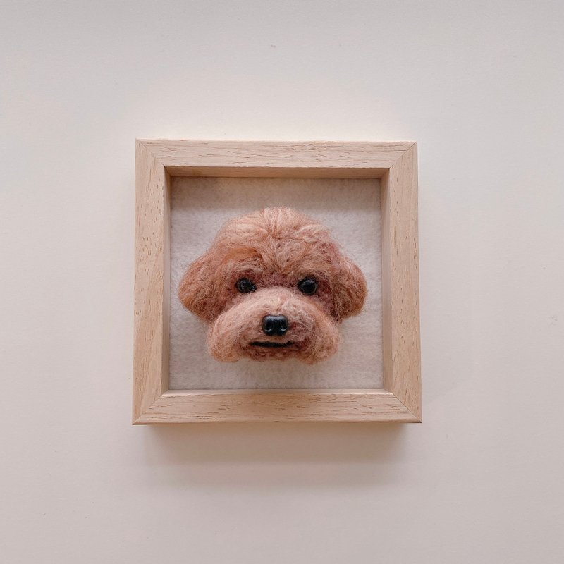 Customized pet-wool felt head photo frame/poodle - หมอน - ขนแกะ 