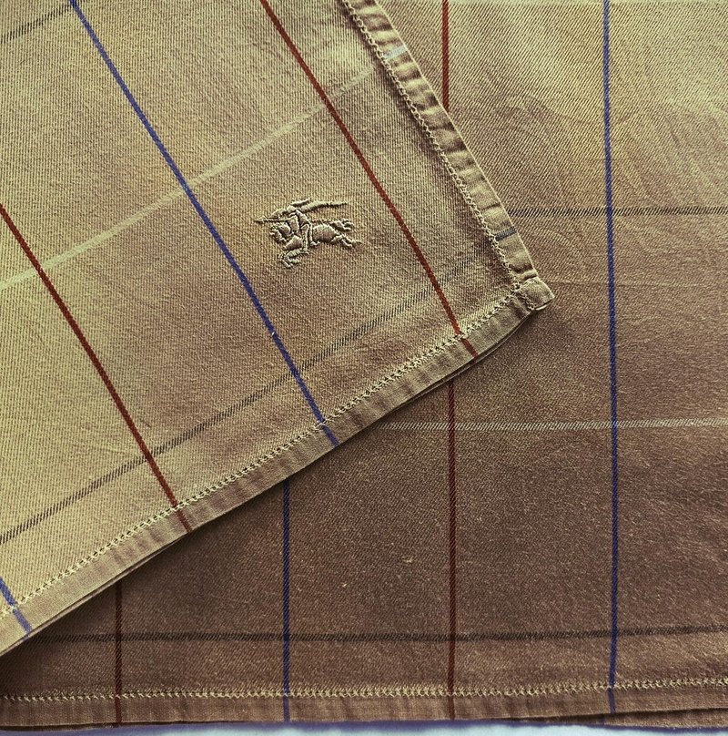 Burberry Vintage Handkerchief Brown Pocket Square 19 x 19 inches - 手帕 - 棉．麻 咖啡色