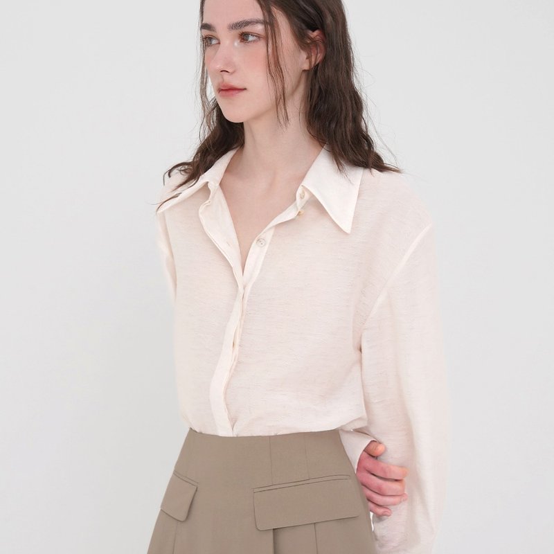 Korea sisterhood, Shirt Blouse - Ivory - 女襯衫 - 其他材質 白色