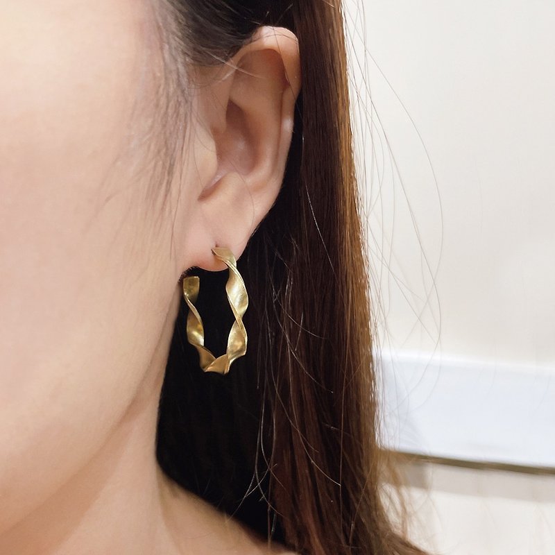 [Day 6] Bronze Earrings• Simple• Elegant - Earrings & Clip-ons - Copper & Brass Gold