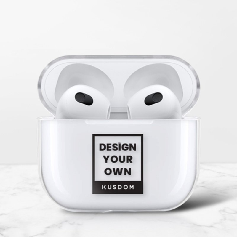 【CustomizedGift】AirPods（第3世代）透明ケース│ヘッドホンケース/アクセサリー - イヤホン収納 - プラスチック ホワイト