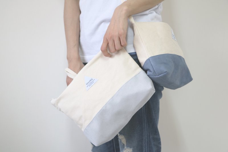 MaryWil-Your Lucky Canvas Gored Fashion Casual Shoulder Bag-Grey - กระเป๋าแมสเซนเจอร์ - ผ้าฝ้าย/ผ้าลินิน สีเทา