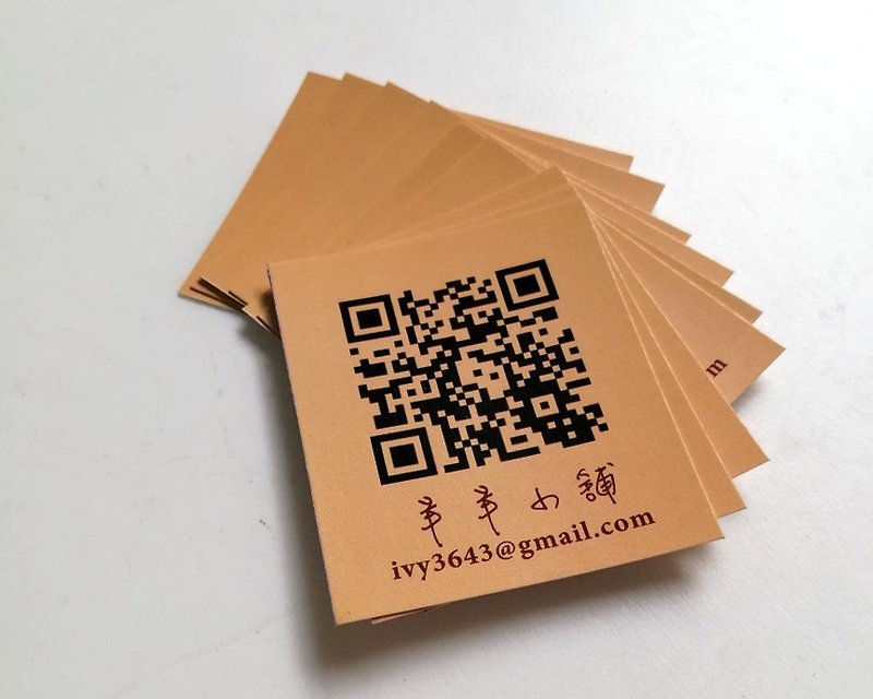 QRコードミニ名刺個人名刺個人商標5.4x4.5 cm片面印刷 - カード・はがき - 紙 レッド