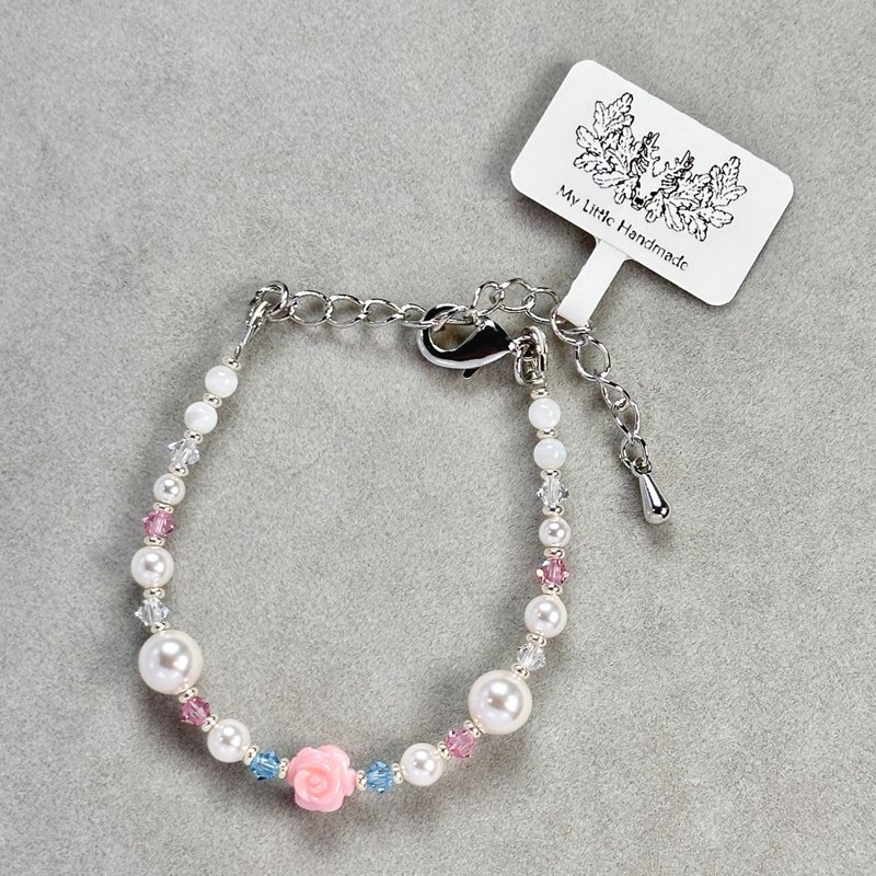 Austrian Swarovski crystal + pearl bracelet JW158H-002 - สร้อยข้อมือ - ไข่มุก หลากหลายสี