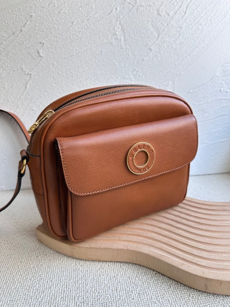 中古Vintage Celine 焦糖色圓環斜揹包 - 側背包/斜背包 - 真皮 