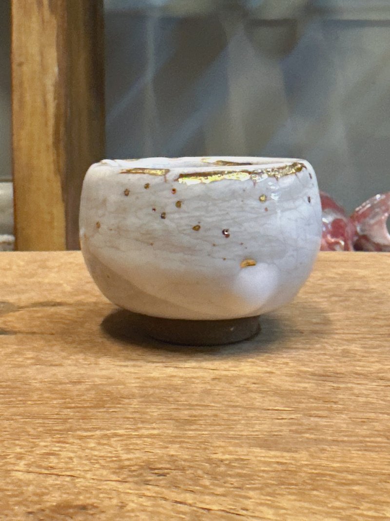 白志野鎏金杯-開片系列-容量約80cc - 茶壺/茶杯/茶具 - 陶 