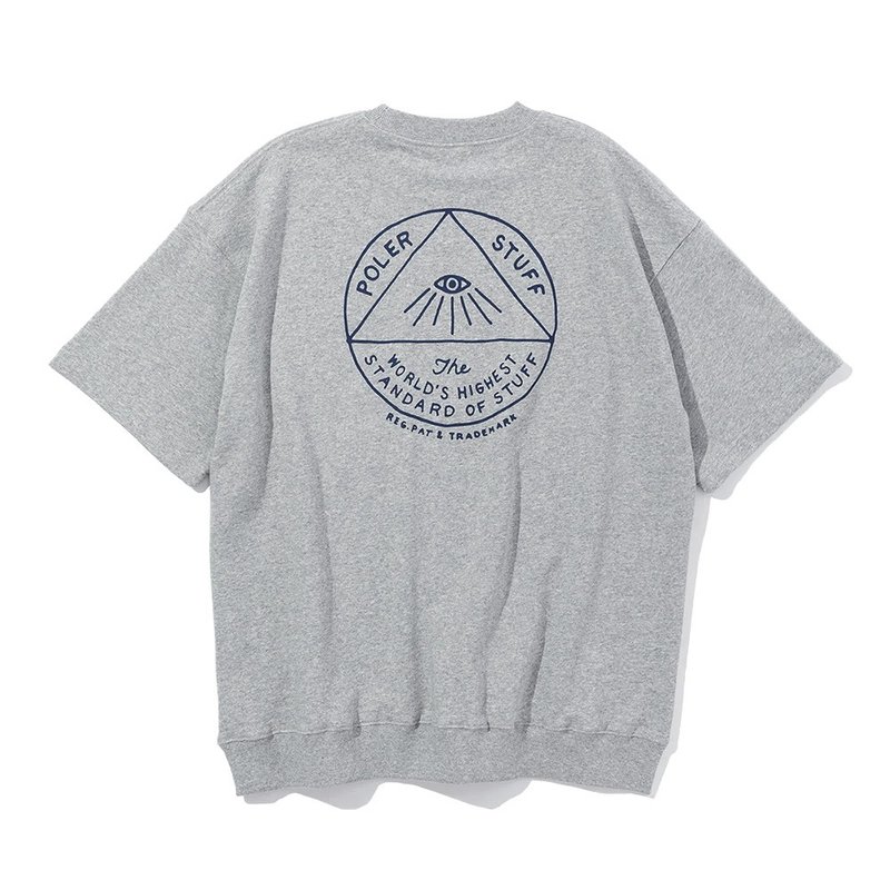 日本POLER SEEKER BAGGY S/S TERRY CREW 寬版毛厚軟棉圓領衫 /灰 - 男 T 恤 - 棉．麻 灰色