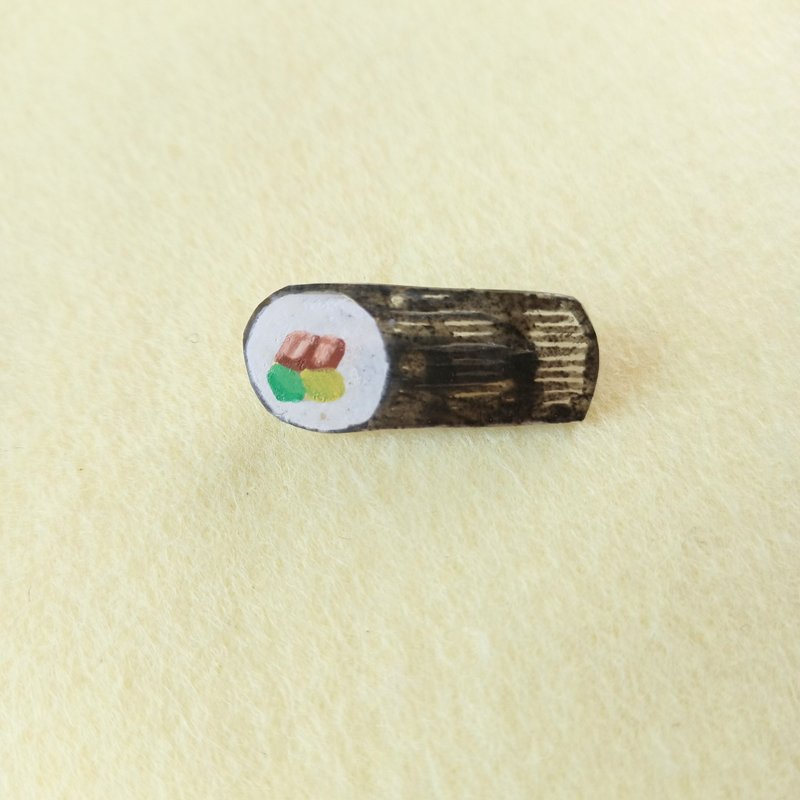 Weird brooch rolled sushi sushi - เข็มกลัด - พลาสติก สีดำ