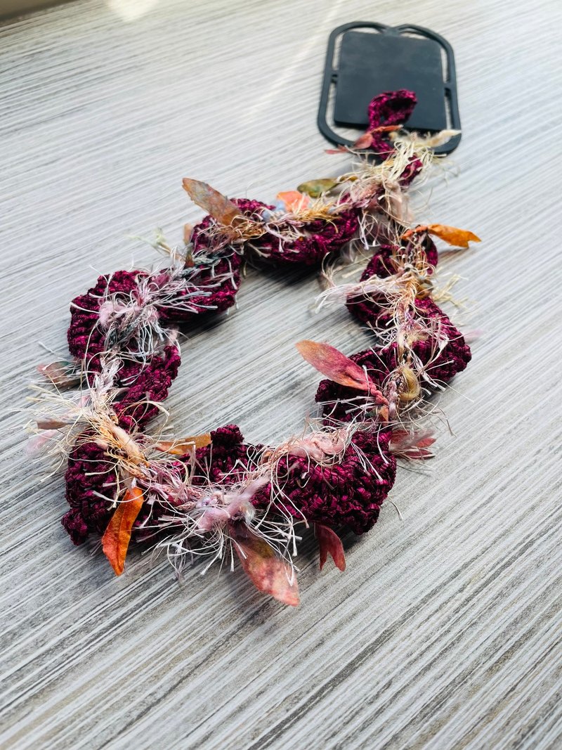 Adjustable/Mobile phone lanyard lanyard/woven ribbon_Ye Luying made wild goose tree fiber ft. Lu Fei hand-dyed special thread - เชือก/สายคล้อง - ผ้าฝ้าย/ผ้าลินิน 