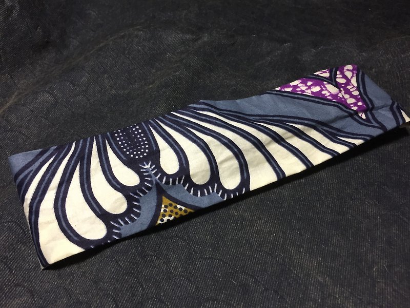 [アフリカの愛] F​​loral Ribbon  -  Grey Whale - ヘアアクセサリー - コットン・麻 グレー