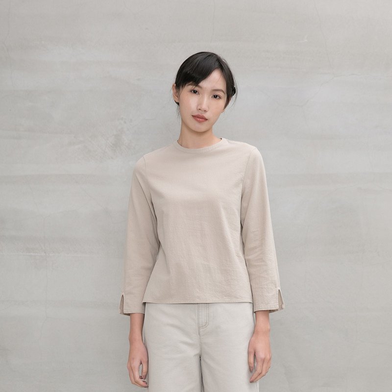 Avignon Stand Collar Top - เสื้อผู้หญิง - ผ้าฝ้าย/ผ้าลินิน หลากหลายสี