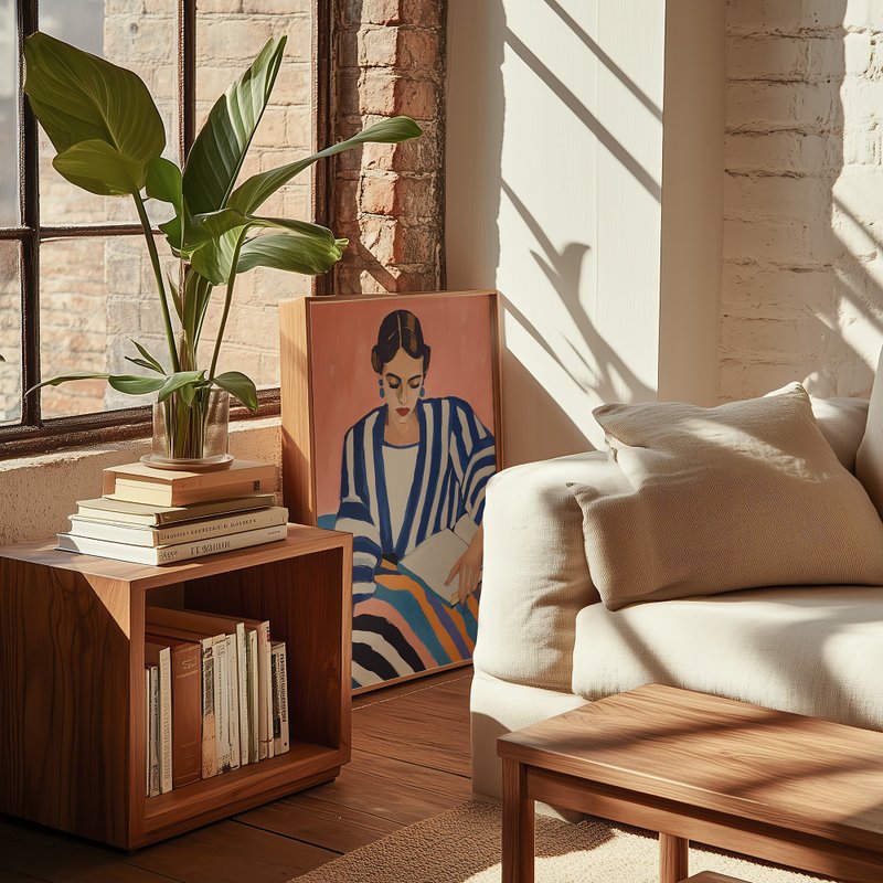 ストライプページ / 現代人物アートポスター - ポスター・絵 - 紙 