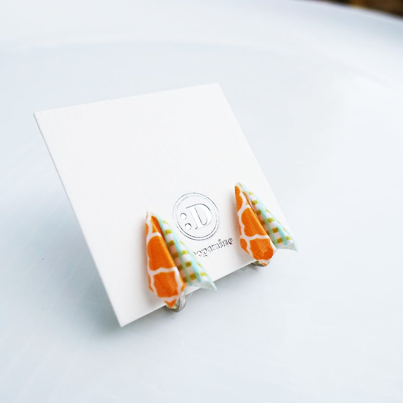 Origami Paper Aeroplane Stud Earrings - Earrings & Clip-ons - Paper Orange