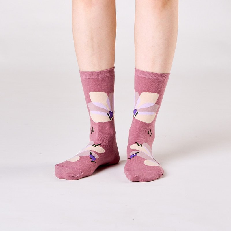 Saffron 1:1/purple/ socks - ถุงเท้า - ผ้าฝ้าย/ผ้าลินิน สีม่วง