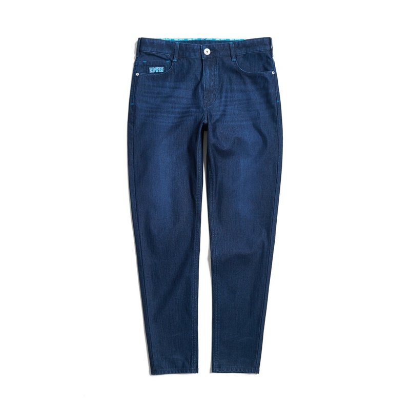 EDWIN JERSEYS Classic Denim Tapered Pants - Men (Washed Blue) #Pants - กางเกงขายาว - ผ้าฝ้าย/ผ้าลินิน สีน้ำเงิน