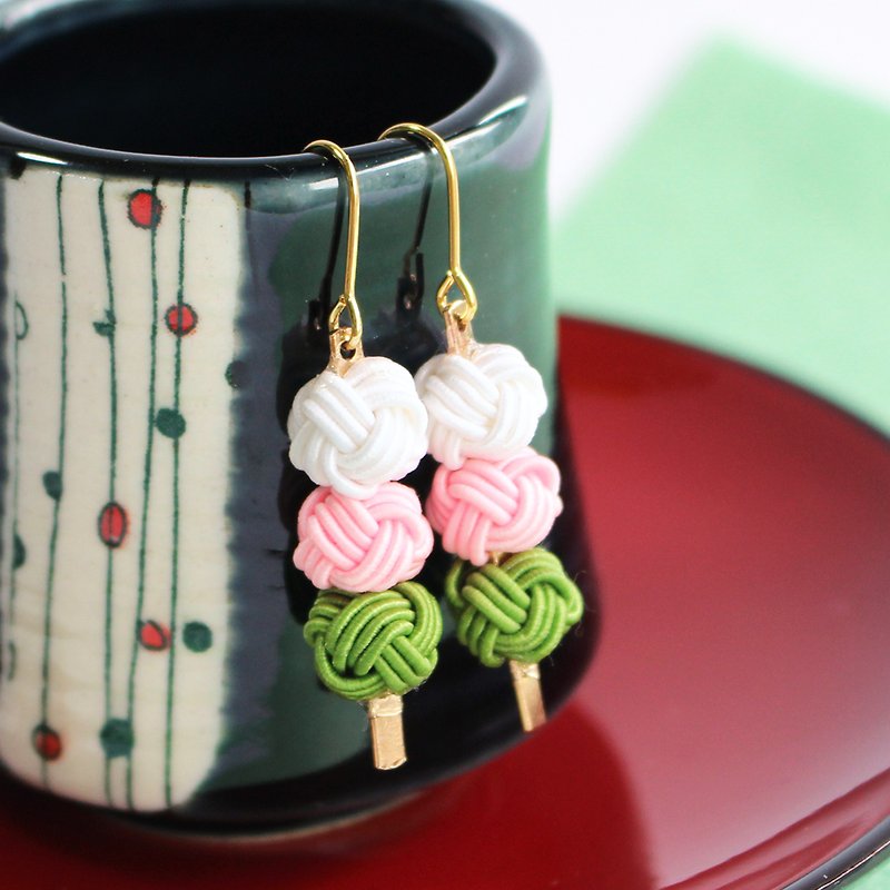 Silk Earrings & Clip-ons Multicolor - japanese style / pierce / ear clip / mizuhiki / japan / accessory / sweets
