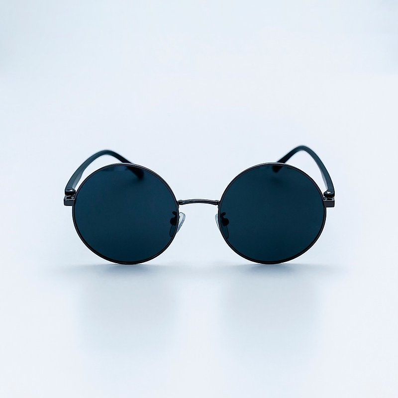 Y2039 Hong Kong Style Madoka Pure Black Sunglasses | Madoka Black Titanium | Nostalgic Retro - Sunglasses - Other Metals Black