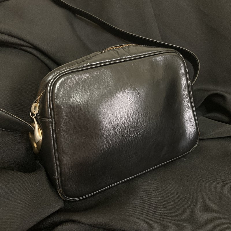 LANVIN 浪凡 黑色 真皮 肩背 側背 古董包 vintage - 側背包/斜背包 - 真皮 黑色