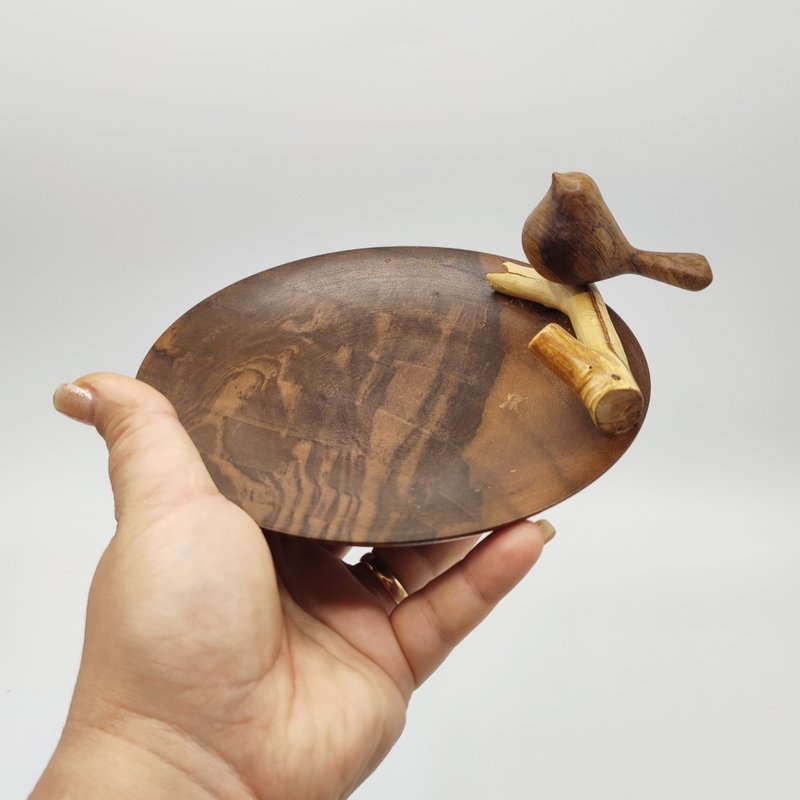 Wooden bowl with bird and a gift for you - 碗 - 木頭 