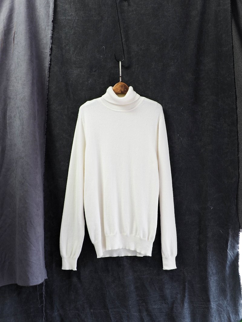 Aomori white pure love winter bark hand antiques Kashmir cashmere vintage sweater cashmere - Women's Sweaters - Wool White