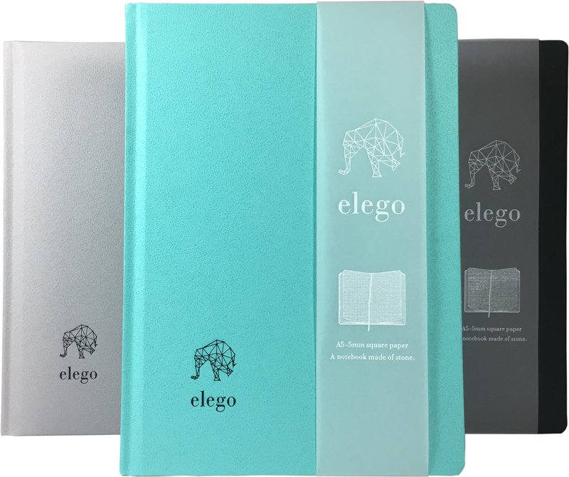 Chien Ai C&C X elego Stone A5 Environmentally Friendly Stone Paper Notebook-Lake Green - Notebooks & Journals - Paper Green