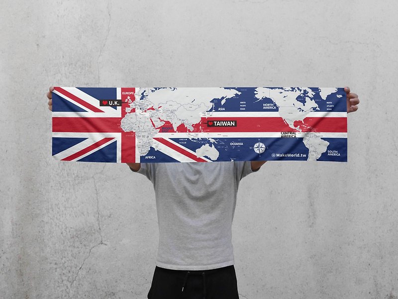 Make World Map Manufacturing Sports Towel (UK B) - Towels - Polyester 