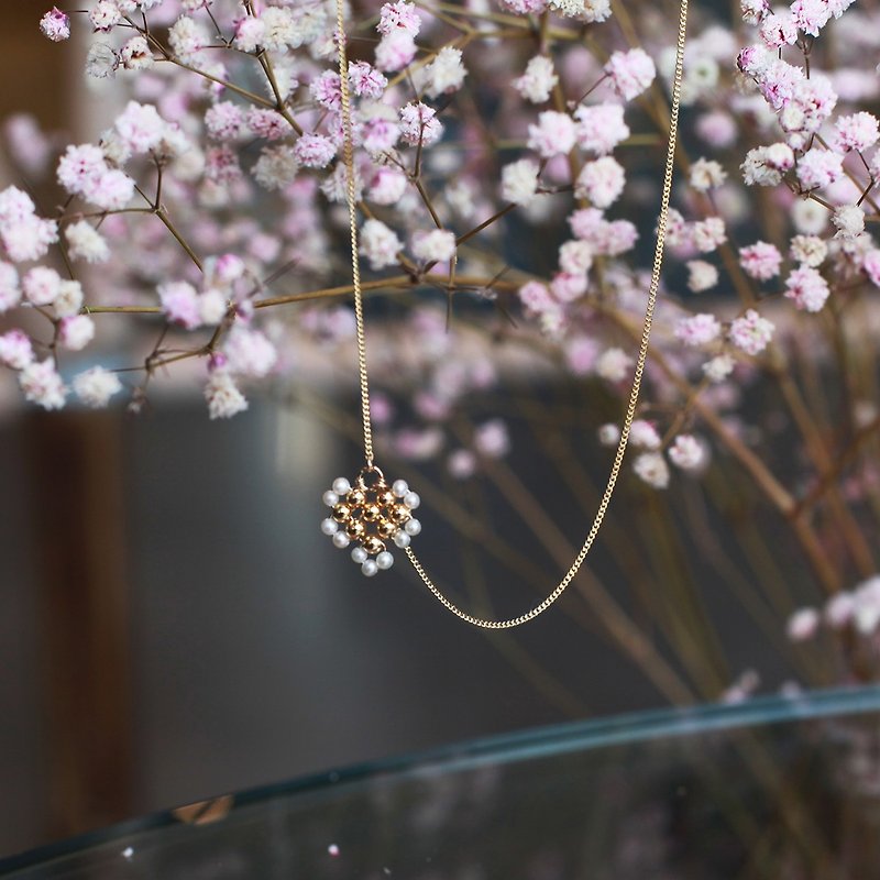 ミスQueenyオリジナル|ピクセルシリーズの鎖骨チェーンハート愛の天然真珠のネックレスの手作り - ネックレス - 金属 ゴールド