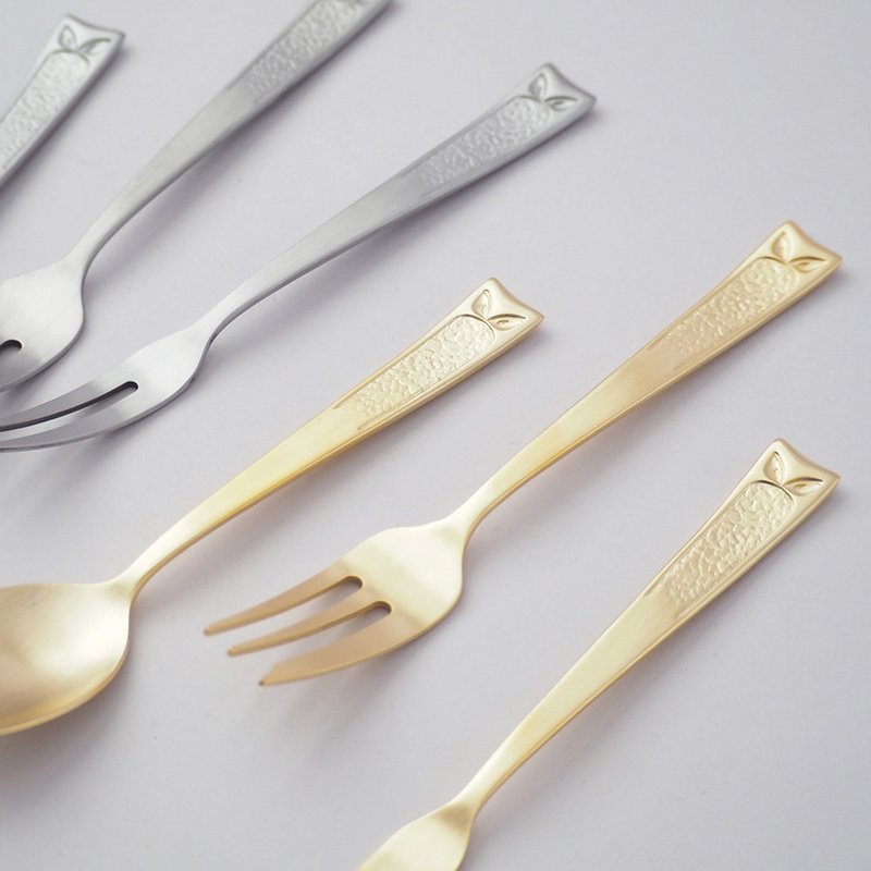 Japanese Gaosang Metal Japanese Owl Carved Stainless Steel Dessert Forks and Spoons Set of 3 - Multiple Colors Available - Cutlery & Flatware - Stainless Steel Gray