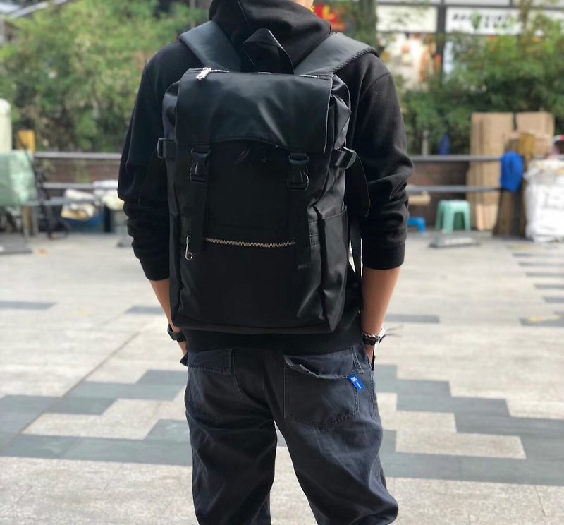 Waterproof Men's Backpack/Computer Bag/Shoulder Bag-Multicolor Optional #1060 - กระเป๋าเป้สะพายหลัง - ไนลอน สีดำ