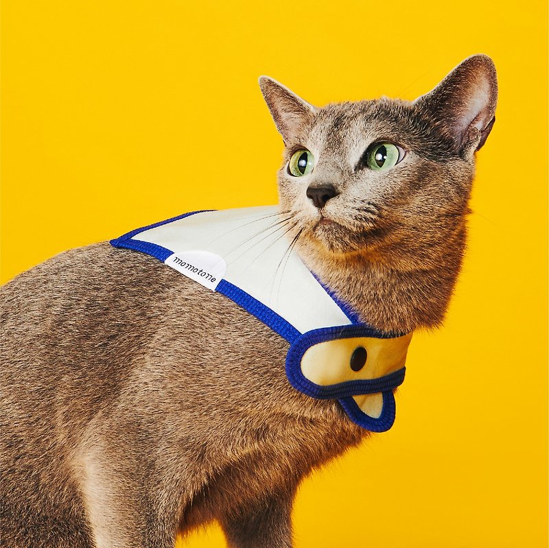 シャーベット/ミニミントの猫と犬は両面スカーフを着用できます - 洋服・帽子 - コットン・麻 ブルー