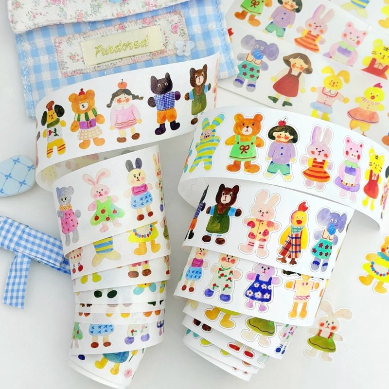 ドールハウス 童画マグ PET 和紙テープ (kiss-cut) - マスキングテープ・PET テープ - その他の素材 多色