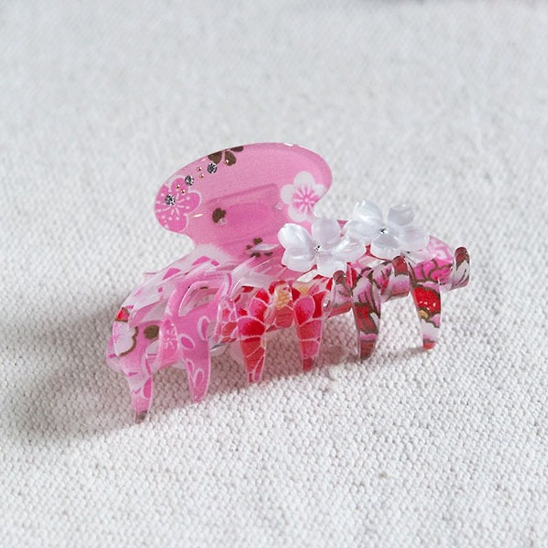 漾花,鏤空8.5cm鯊魚夾,抓夾,髮夾-粉 - 髮飾 - 壓克力 粉紅色