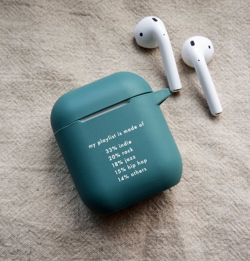 playlist AirPods藍綠矽膠保護套 - 耳機保護套/殼 - 矽膠 綠色