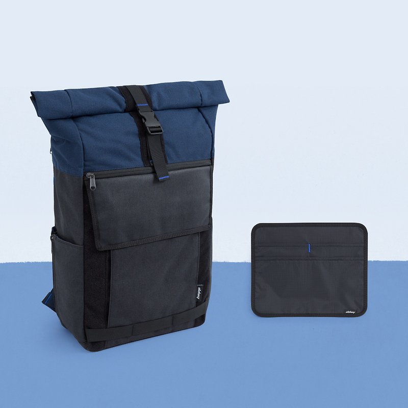 Activities countdown D + 1 backpack combination - mine black ash × ink blue 1 - กระเป๋าเป้สะพายหลัง - วัสดุกันนำ้ 