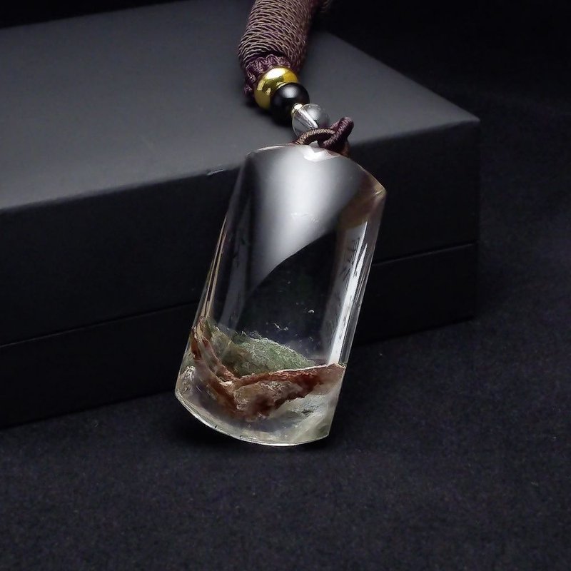 雲嶺春色 山河的層疊的幽靈水晶 項鍊吊墜 PN0003 - 項鍊 - 水晶 