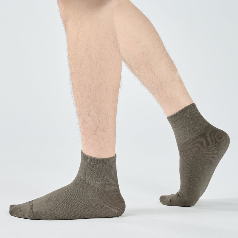 One Day 抗菌短筒襪 - 軍綠(M、L) - 襪子 - 棉．麻 卡其色