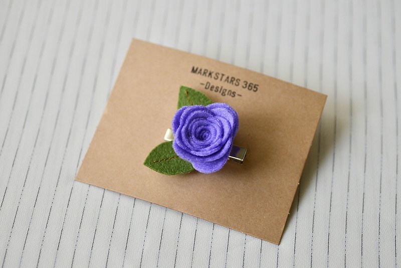玫瑰仙子髮夾 - 雪青 - 髮夾/髮飾 - 聚酯纖維 紫色