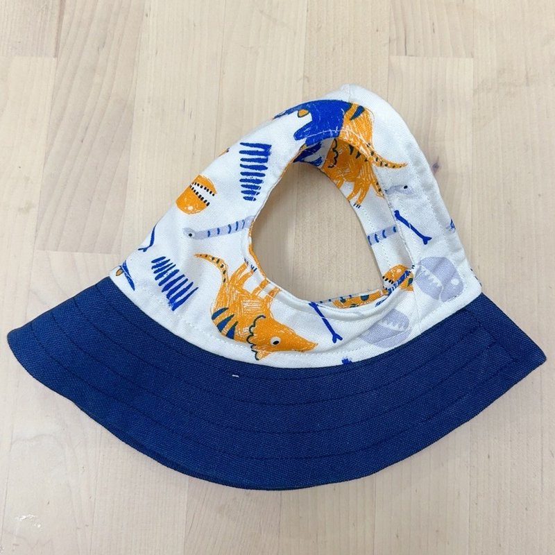 Blue Dinosaur Pet Fisherman Hat Dog Sun Hat L - ชุดสัตว์เลี้ยง - ผ้าฝ้าย/ผ้าลินิน สีแดง