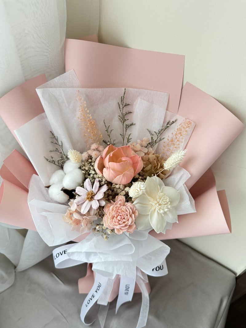 Eternal Flower Bouquet Pink Series Pink Love You Style - ช่อดอกไม้แห้ง - พืช/ดอกไม้ 