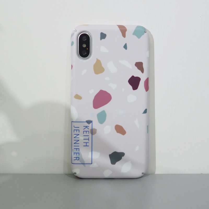 免費印名服務 | 客製化水磨石紋 TERRAZZO Phone Case 刻字手機殼 - 手機殼/手機套 - 塑膠 多色