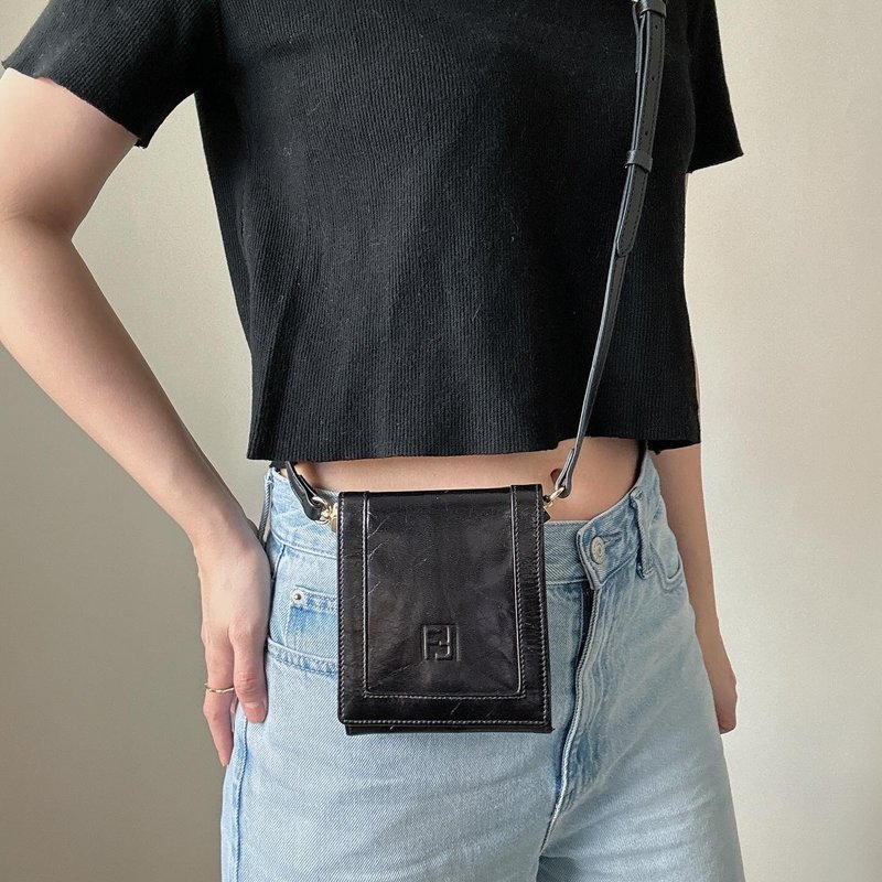 中古 Fendi 隨身包 - 側背包/斜背包 - 真皮 黑色
