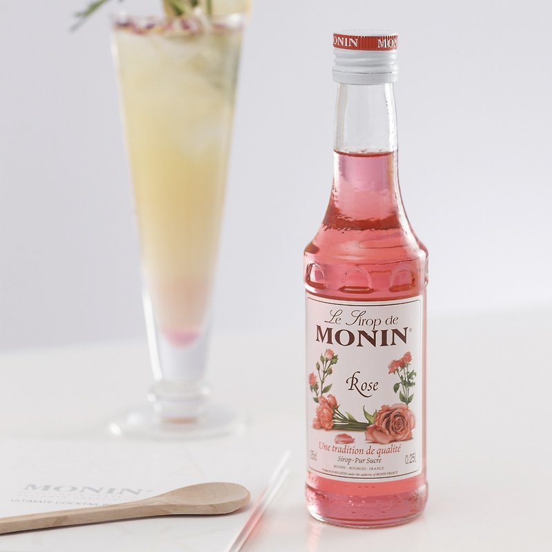 【MONIN】Rose Flavored Syrup 250ml - Coffee - Glass 