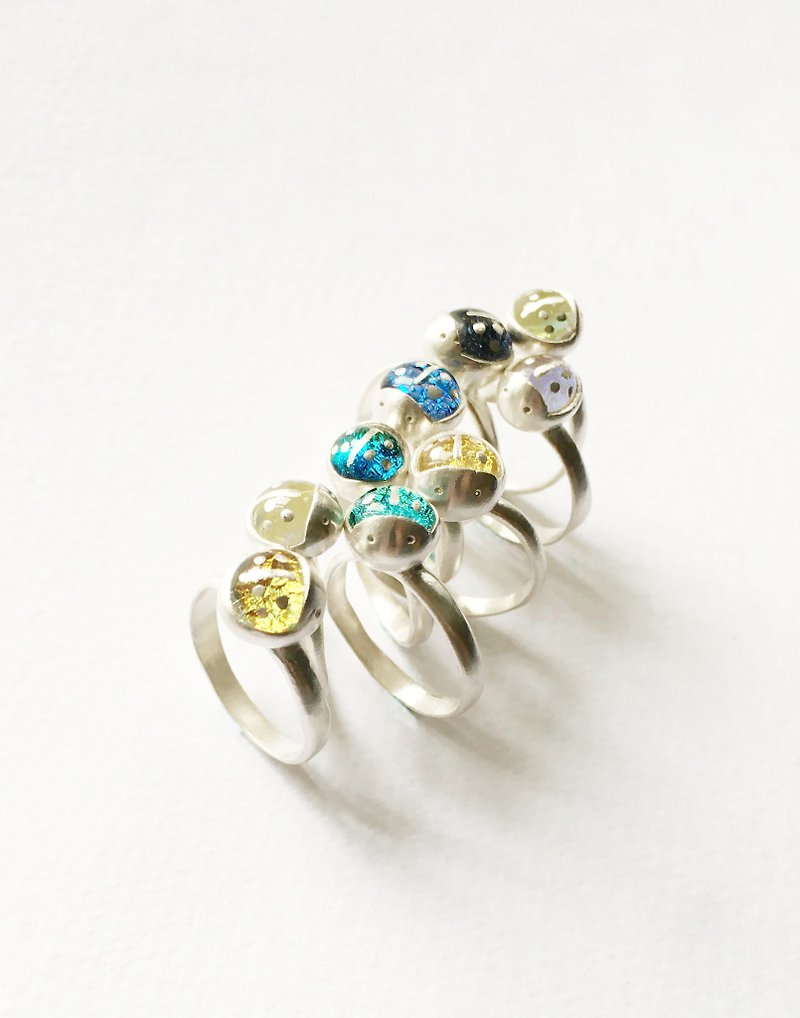 [Silver] hand-Petite Fille Ladybug Series Silver Ring # 10 - แหวนทั่วไป - โลหะ สีเงิน